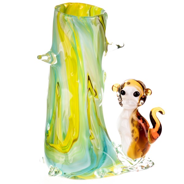 Murano-Stil Glas Vase mit Affe GL1331