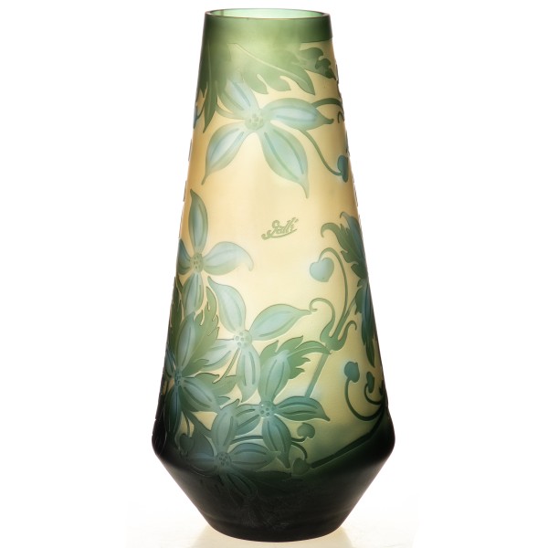 Handgefertigte Kameoglas Vase signiert "Gallé" und "Tip" Artikelfoto