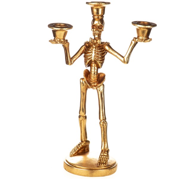 Polyresinfigur Kerzenständer Skelett FP118