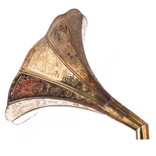 Messing Horn mit Eckstück für Grammofon Horn-2