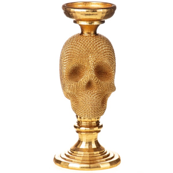 Polyresinfigur Kerzenständer Totenkopf FP105