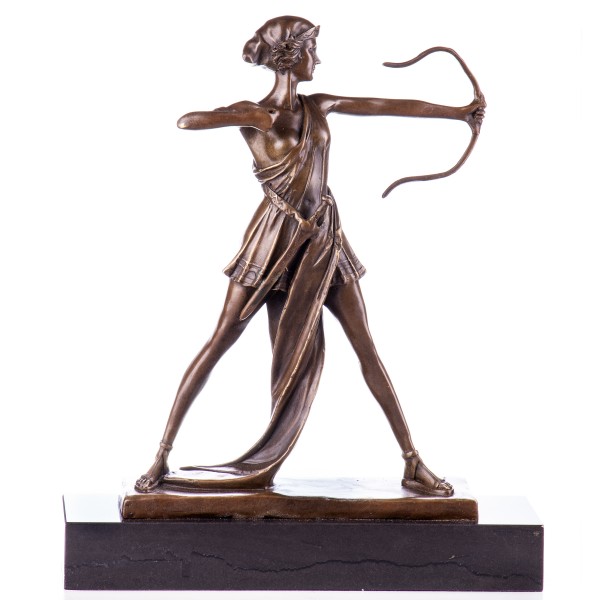 Art Deco Bronzefigur Bogenschützin "Diana" nach Preiss YB179