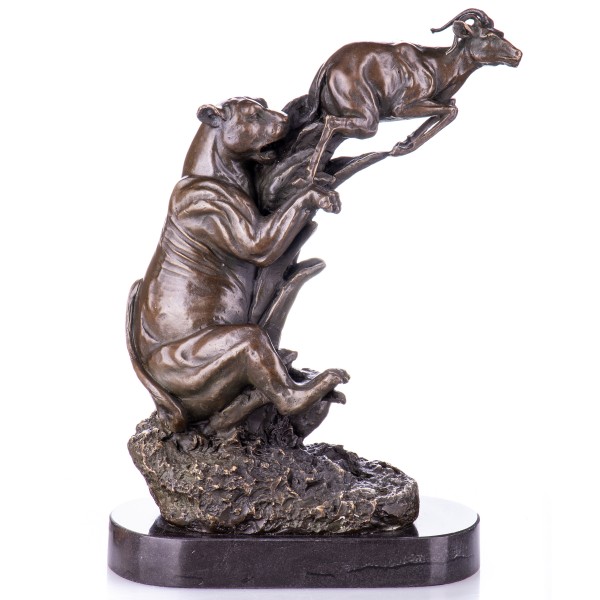 Bronzefigur Löwe und Antilope YB455