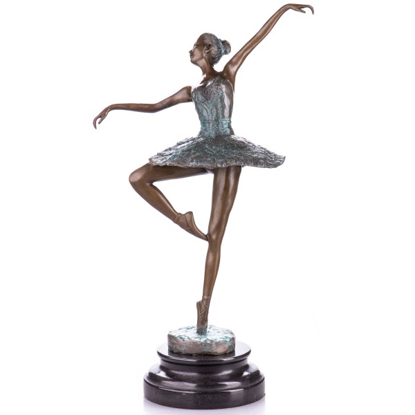 Bronzefigur Ballerina mit grüner Pattinierung YB514