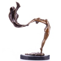 Bronzefigur Ballerina mit Tuch BT698 Bronzefigur Ballerina mit Tuch BT698