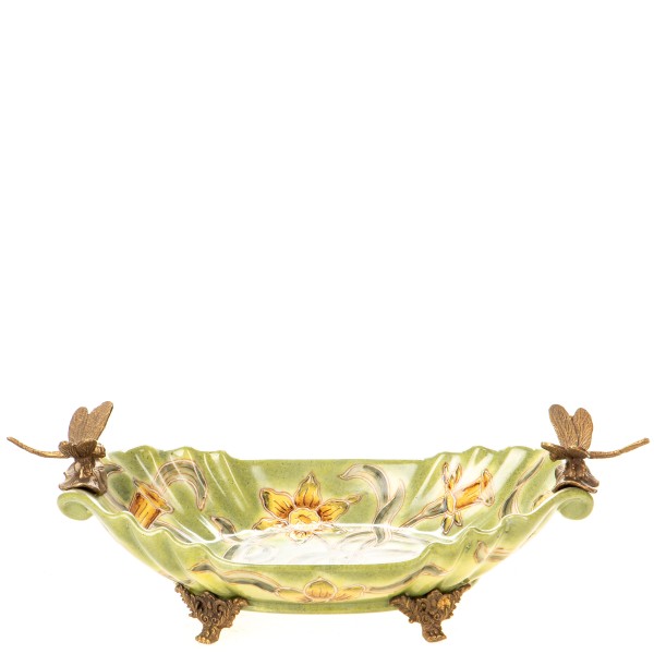 Porzellan mit Bronze Schale mit Libellen HM6297