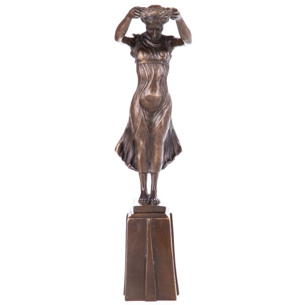 Bronzefigur Frau mit Lorbeerkranz BT677