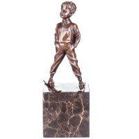 Art Deco Bronzefigur Junge mit Ski "The Boy Skier" nach F.Preiss BT416 Art Deco Bronzefigur Junge mit Ski "The Boy Skier" nach F.Preiss BT416