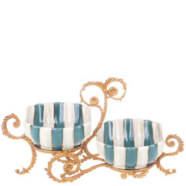 Porzellan mit Bronze Schale HM6138