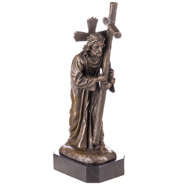 Bronzefigur Jesus mit Kreuz YB608