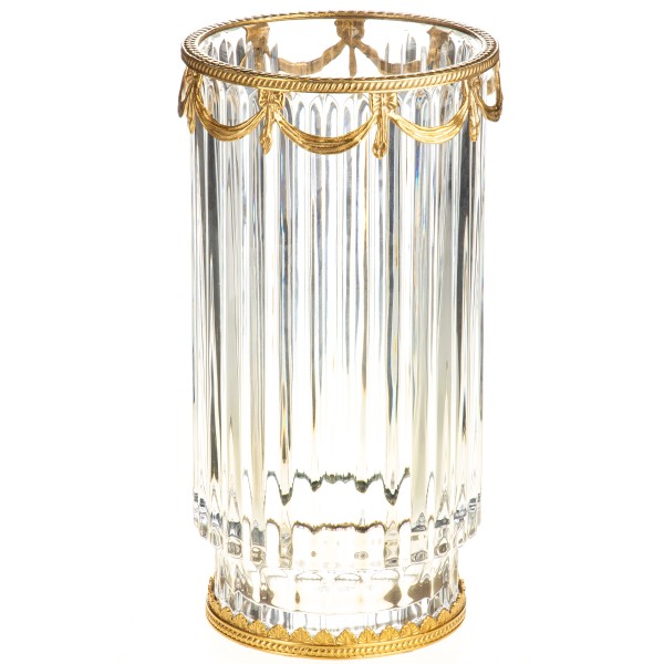 Glas mit Bronze Vase HM6476