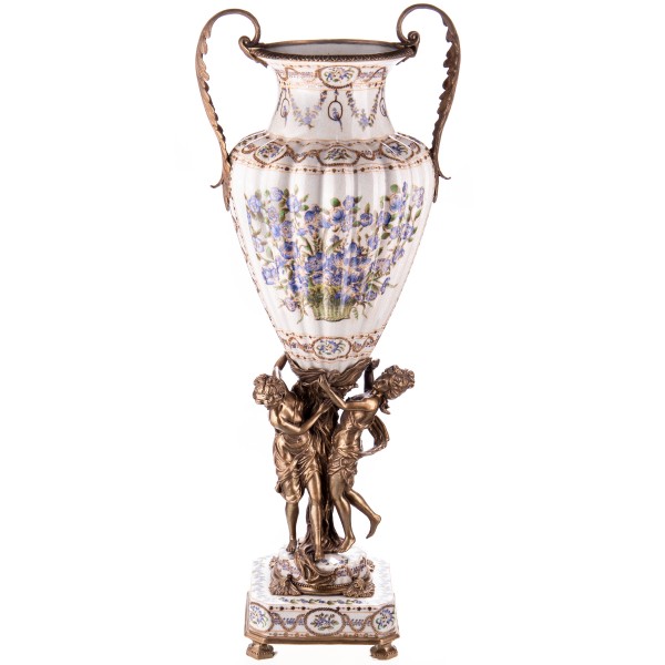 Porzellan mit Bronze Vase mit Frauen HM6098