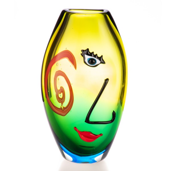 Murano-Stil Glas Vase mit Gesicht GL527