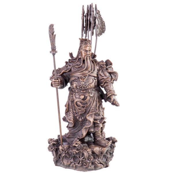 Asiatica Bronzefigur Legänderer Chinesischer General Guan Yu CB205