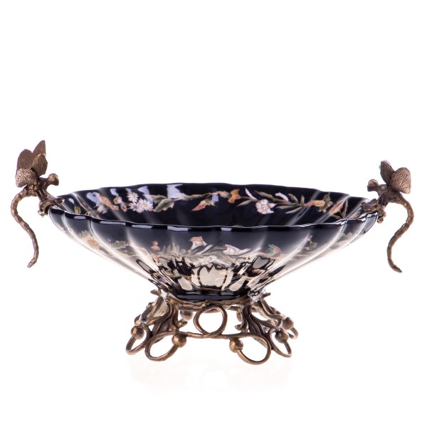 Porzellan mit Bronze Schale mit Libellen HM6026