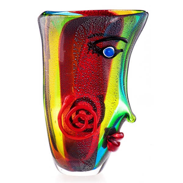 Murano-Stil Glas Vase mit Gesicht GL1017