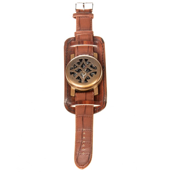Messing Kompass mit Lederarmband N526