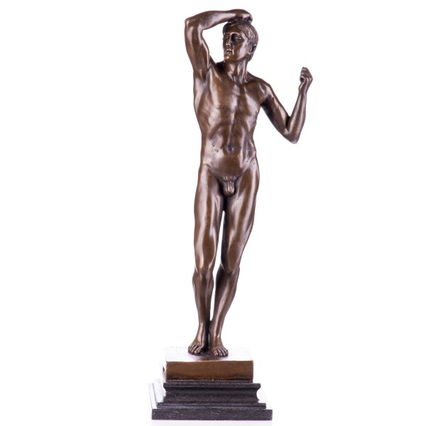 Bronzefigur Männlicher Akt "Das Eherne Zeitalter" nach Rodin YB146