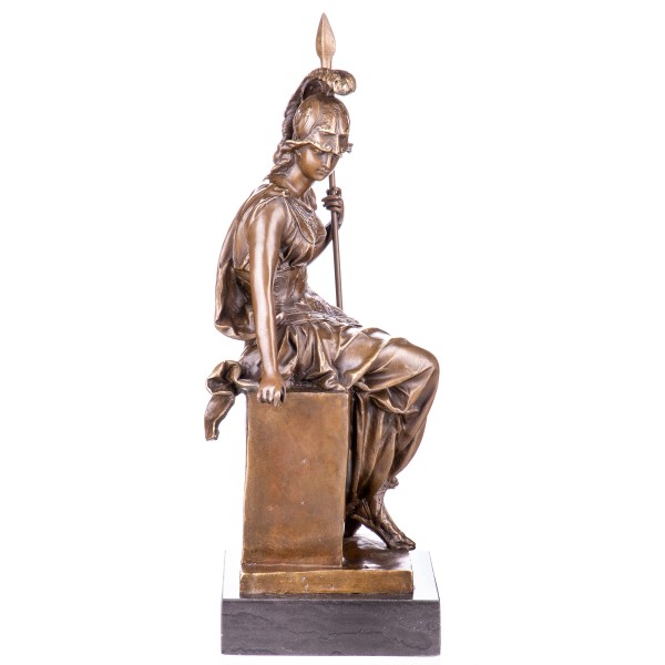 Bronzefigur Griechische Kriegsgöttin Athena mit Speer YB496