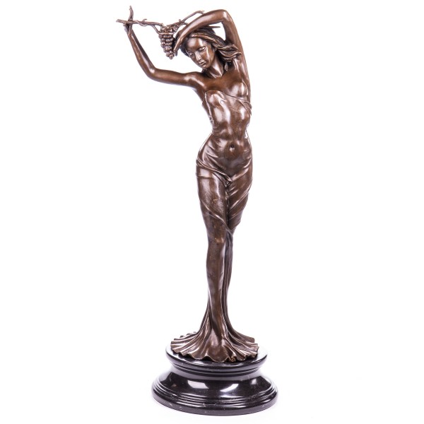 Jugendstil Bronzefigur Frau mit Weintrauben YB253