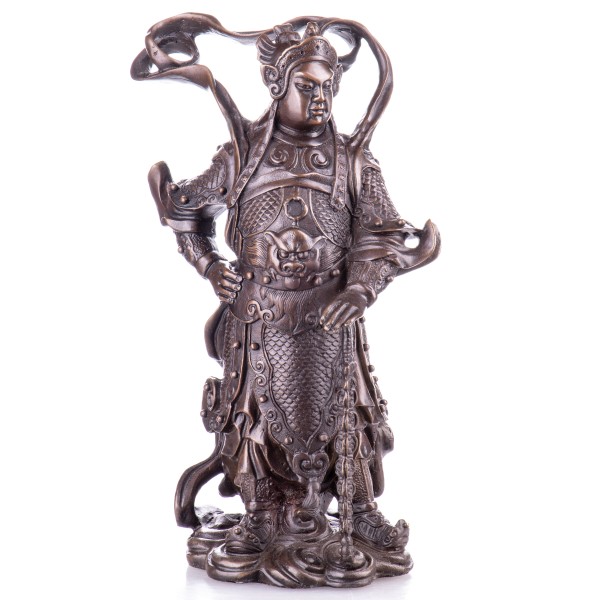 Asiatica Bronzefigur "Wei Tuo" Beschützer Buddhistischer Kloster CB217