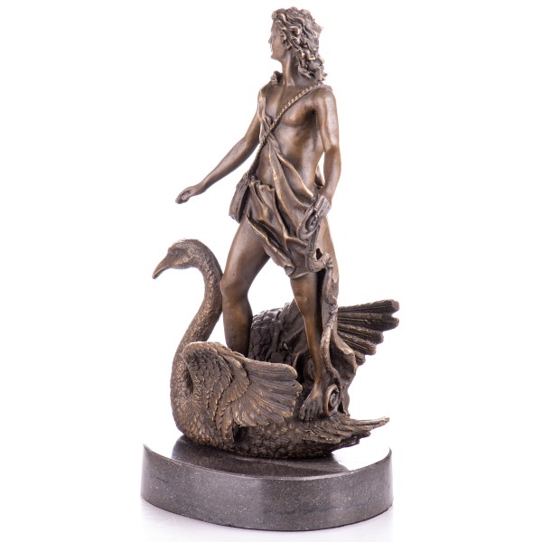 Mythologische Bronzefigur Apollon auf Schwan YB604