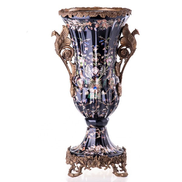 Porzellan mit Bronze Vase HM5997