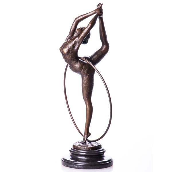 Bronzefigur Gymnastin mit Ring BT834