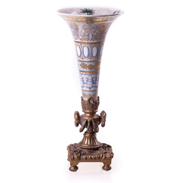 Porzellan mit Bronze Vase / Kerzenständer HM5679