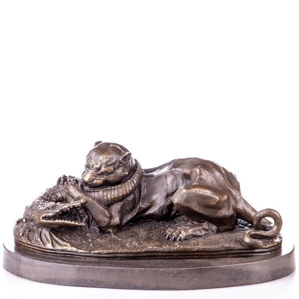 Bronzefigur Tiger und Krokodil YB632