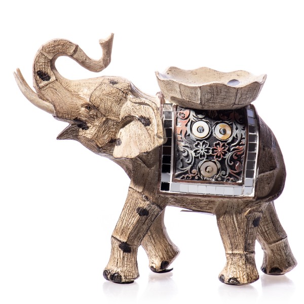 Elefant Kerzenständer handbemalte Polyresinfigur DT212