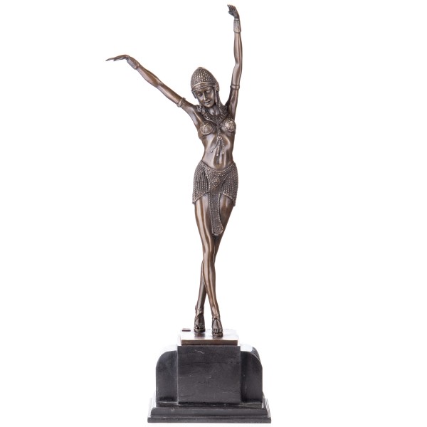 Art Deco Bronzefigur Tänzerin "Egyptian Dancer" nach D.H.Chiparus BT865