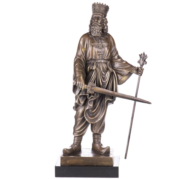Bronzefigur Persischer König Kyros der Große (559-530 v.Chr.) mit Schwert und Zepter YB557