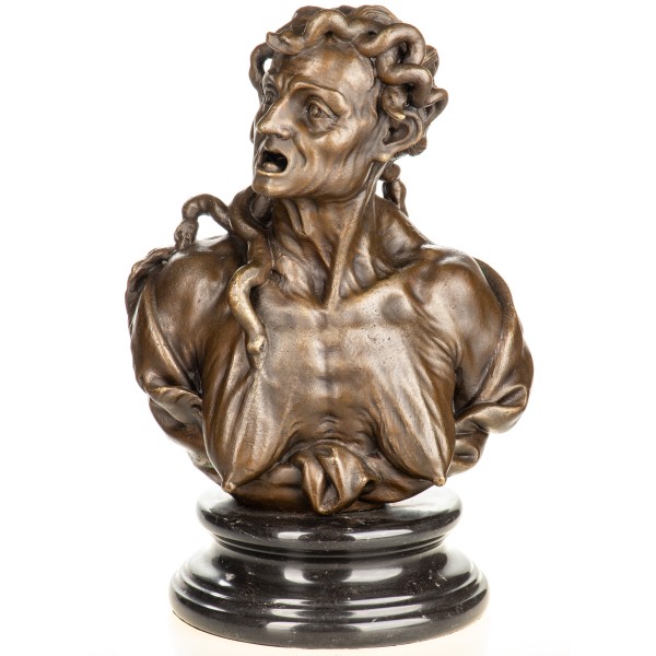 Bronzefigur Büste einer Frau mit Schlangen "Envy" oder "Neid" nach J. de Corte YB1023
