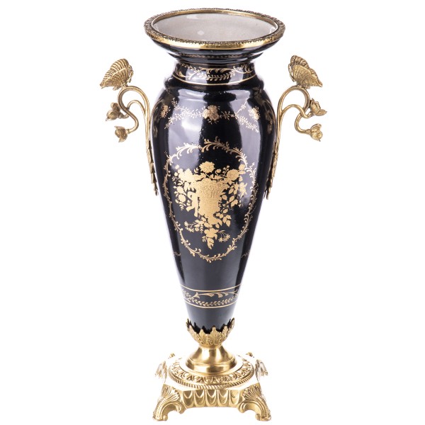 Porzellan mit Bronze Vase mit Schmetterlingen HM6263