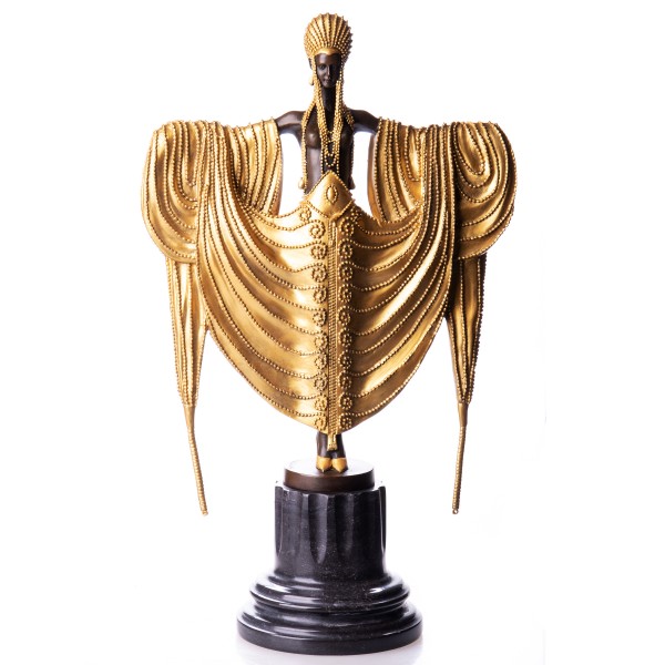 Goldene Art Deco Bronzefigur Tänzerin BT765