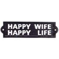 Aluminium Wandschild "HAPPY WIFE HAPPY LIFE" M441 Aluminium Wandschild "HAPPY WIFE HAPPY LIFE" M441