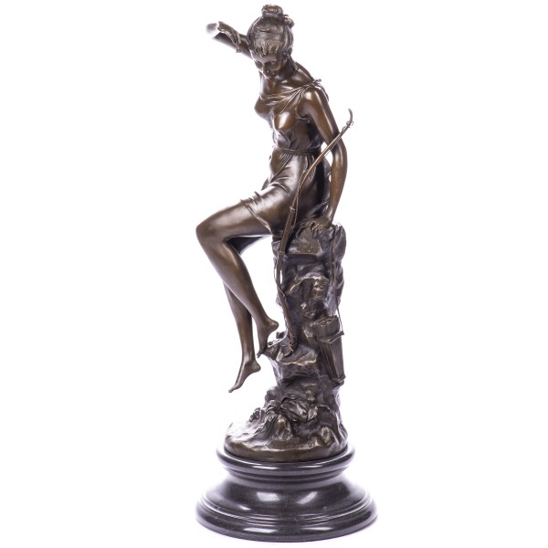 Mythologische Bronzefigur der Diana Göttin der Jagd "Diana's Nymphe" nach L.Ledieu BT238