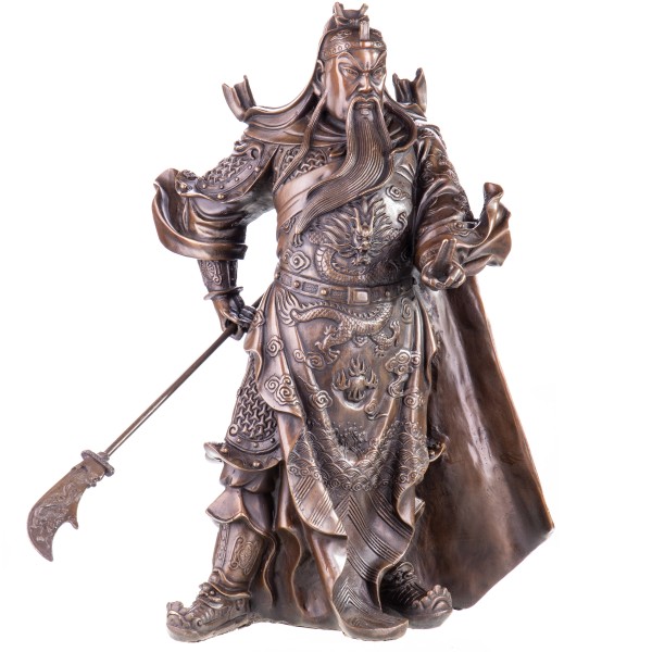 Asiatica Bronzefigur Legänderer Chinesischer General Guan Yu CB209