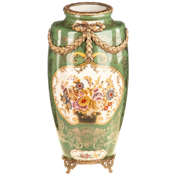 Porzellan mit Bronze Vase HM6470