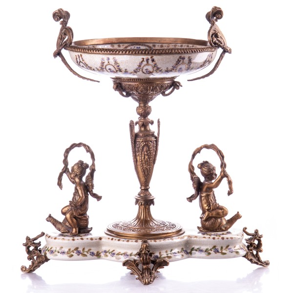 Porzellan mit Bronze Jugendstil Schale HM5993