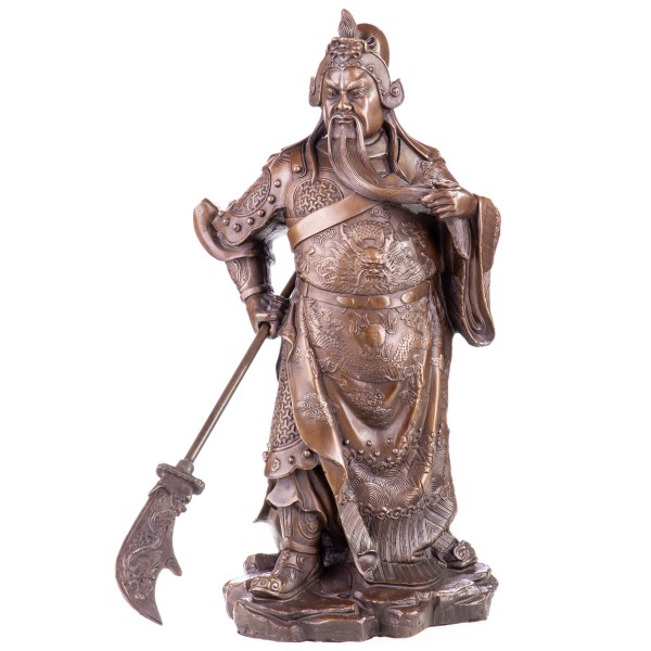 Asiatica Bronzefigur Legänderer Chinesischer General Guan Yu CB211